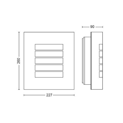 Philips - Φωτιστικό τοίχου εξωτερικού χώρου 1xE27/60W/230V IP44 ματ χρώμιο