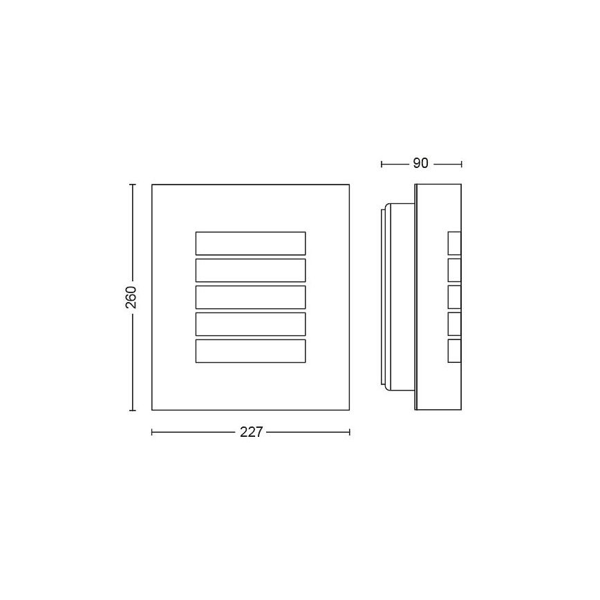 Philips - Φωτιστικό τοίχου εξωτερικού χώρου 1xE27/60W/230V IP44 ματ χρώμιο