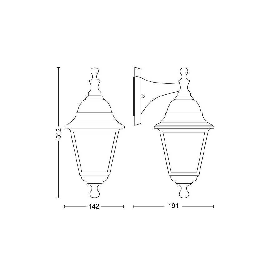 Philips - Φωτιστικό τοίχου εξωτερικού χώρου 1xE27/60W/230V IP44