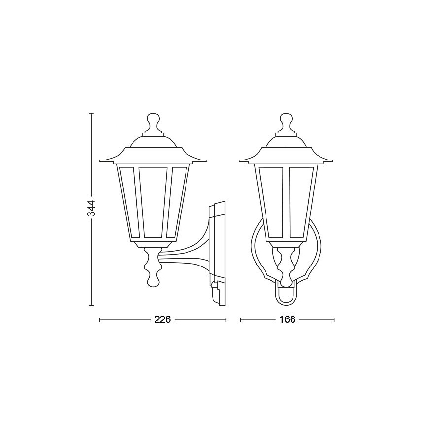 Philips - Εξωτερικό επιτοίχιο φωτιστικό με αισθητήρα 1xE27/60W/230V IP44