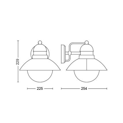 Philips - Εξωτερικό φωτιστικό τοίχου 1xE27/60W/230V IP44