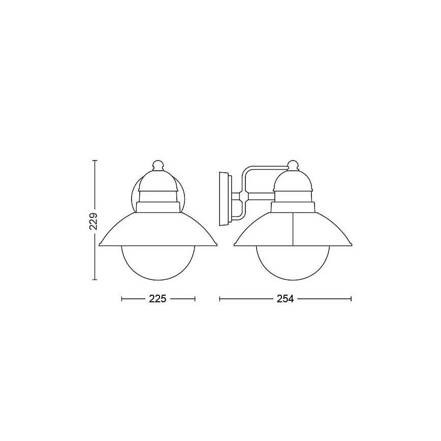 Philips - Εξωτερικό φωτιστικό τοίχου 1xE27/60W/230V IP44
