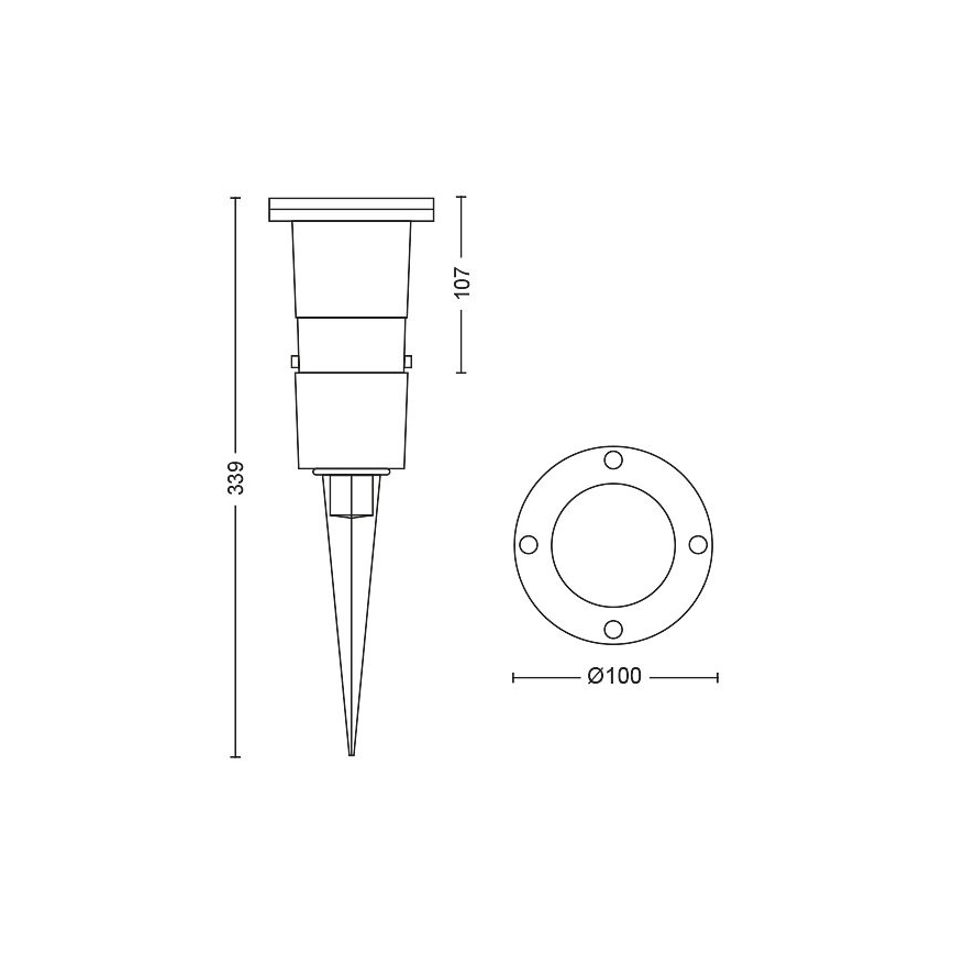 Ρhilips - LED Dimmable φωτιστικό εξωτερικού χώρου 1xGU10/5W/230V IP44