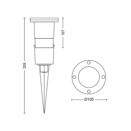 Ρhilips - LED Dimmable φωτιστικό εξωτερικού χώρου 1xGU10/5W/230V IP44