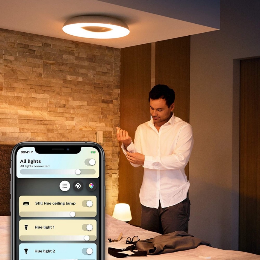 Philips - LED Ρυθμιζόμενο Φωτιστικό Hue STILL LED/27W/230V + τηλεχειριστήριο