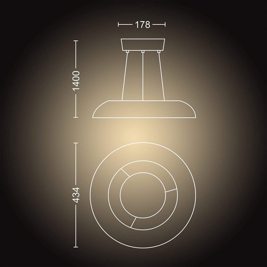 Philips - Πολύφωτο dimmer LED σε σχοινί Hue AMAZE LED/39W/230V + RC