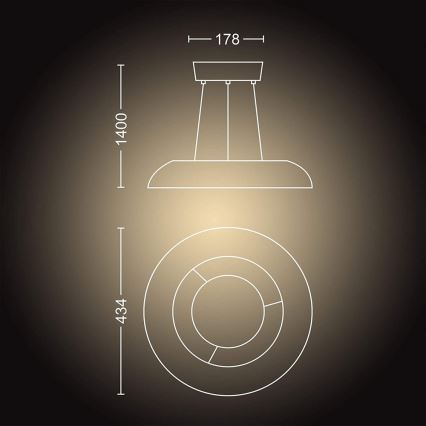 Philips - Ρυθμιζόμενο φωτιστικό οροφής LED με καλώδιο Hue AMAZE LED/39W/230V + τηλεχειριστήριο