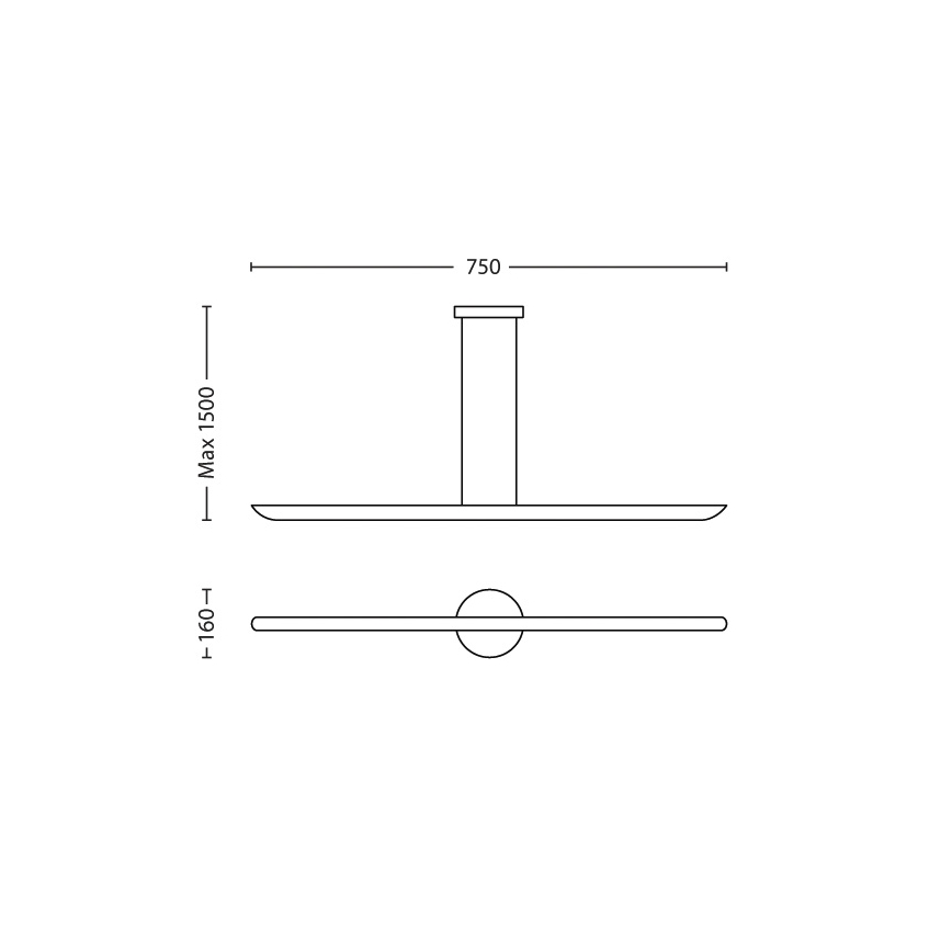 Philips 40747/48/16 - Led Dimmable κρεμαστό φωτιστικό οροφής MYLIVING SELV 2xLED/7,5W/230V
