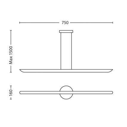 Philips 40747/48/16 - Led Dimmable κρεμαστό φωτιστικό οροφής MYLIVING SELV 2xLED/7,5W/230V