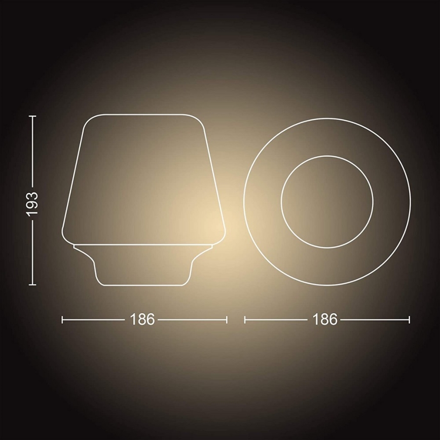 Philips - Ρυθμιζόμενο LED Φωτιστικό Hue WELLNESS 1xE27/8,5W/230V + τηλεχειριστήριο