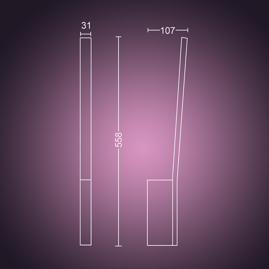 Philips - LED RGBW Φωτιστικό τοίχου dimming Hue LIANE White And Color Ambiance 1xLED/12W/230V