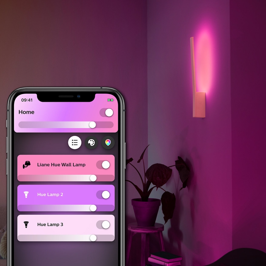 Philips - Ρυθμιζόμενο τοίχου φωτιστικό LED RGBW Hue LIANE White And Color Ambiance 1xLED/12W/230V