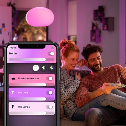 Philips - Ρυθμιζόμενο φωτιστικό οροφής LED RGBW με καλώδιο Hue FLOURISH LED/39W/230V