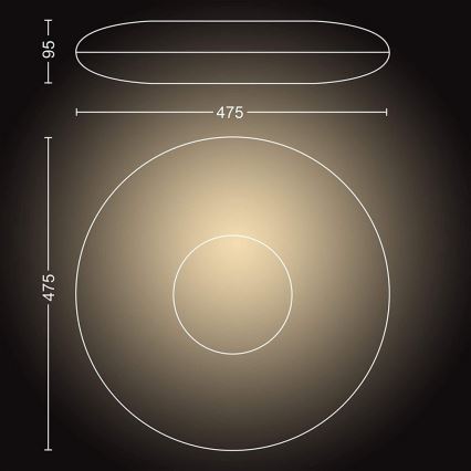 Philips - LED Φωτιστικό dimmer Hue CHER LED/33,5W/230V + RC