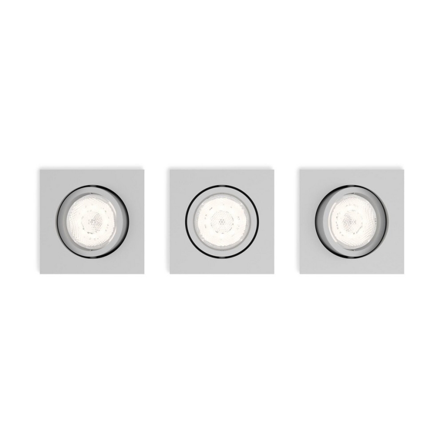 Philips 50123/87/P0 - ΣΥΣΚΕΥΑΣΙΑ 3x LED Dimmable χωνευτά φωτιστικά CASEMENT LED/4,5W/230V