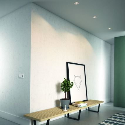 Philips - ΣΕΤ 3x LED RGBW ρυθμιζόμενα εντοιχισμένα φωτιστικά οροφής 1xGU10/4,8W/230V λευκά + τηλεχειριστήριο