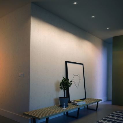 Philips - ΣΕΤ 3x LED RGBW ρυθμιζόμενα εντοιχισμένα φωτιστικά οροφής 1xGU10/4,8W/230V λευκά + τηλεχειριστήριο