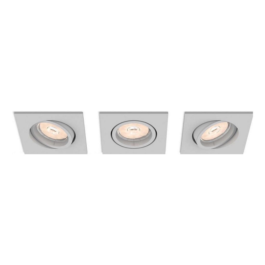 Philips 50193/87/PN - ΣΕΤ 3x Χωνευτό φως ENNEPER 1xGU10/5,5W/230V