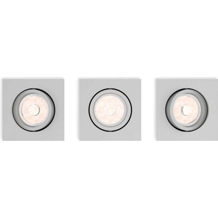 Philips 50193/87/PN - ΣΕΤ 3x Χωνευτό φως ENNEPER 1xGU10/5,5W/230V