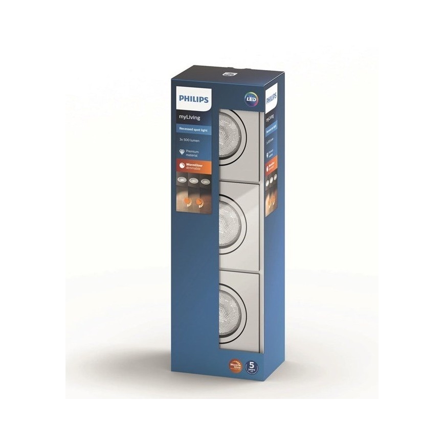 Philips  50393/11/P0 - ΣΕΤ 3x Κρεμαστό φως οροφής dimmer LED SHELLBARK LED/4,5W/230V