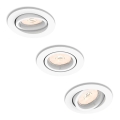 Philips 50393/31/PN - Σετ 3x χωνευτά φωτιστικά οροφής DONEGAL 1xGU10/5,5W/230V