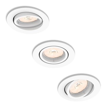 Philips 50393/31/PN - Σετ 3x χωνευτά φωτιστικά οροφής DONEGAL 1xGU10/5,5W/230V