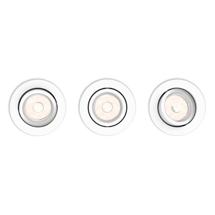 Philips 50393/31/PN - Σετ 3x χωνευτά φωτιστικά οροφής DONEGAL 1xGU10/5,5W/230V