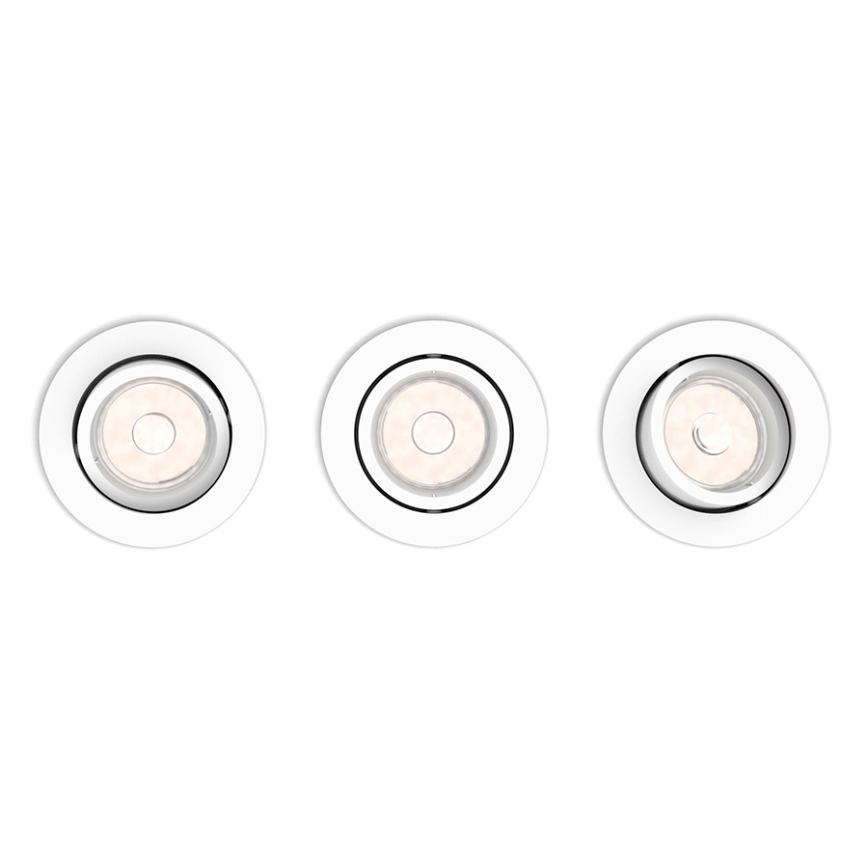 Philips 50393/31/PN - Σετ 3x χωνευτά φωτιστικά οροφής DONEGAL 1xGU10/5,5W/230V