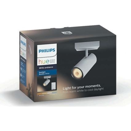 Philips - Ρυθμιζόμενο LED φωτιστικό σημείου Hue BURATTO 1xGU10/5,5W + τηλεχειριστήριο