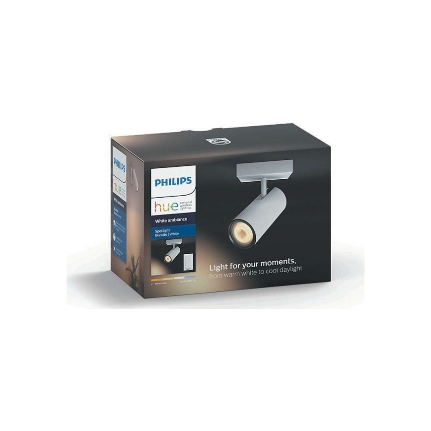 Philips - Ρυθμιζόμενο LED φωτιστικό σημείου Hue BURATTO 1xGU10/5,5W + τηλεχειριστήριο