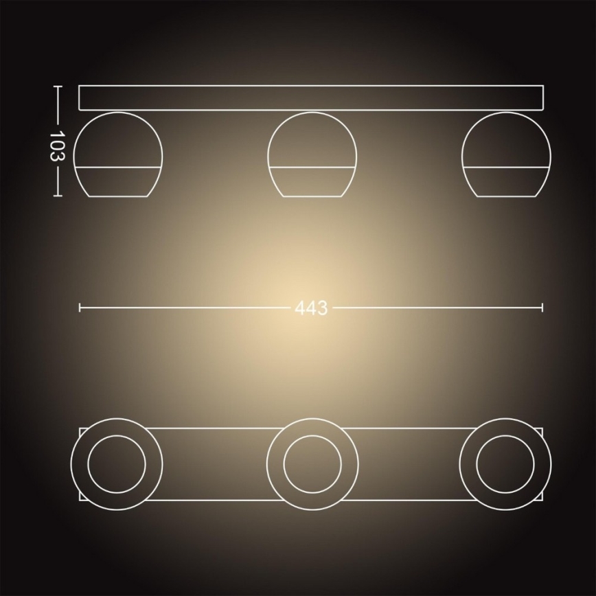 Philips - LED Dimming φωτιστικό σποτ Hue BUCKRAM 3xGU10/5W/230V