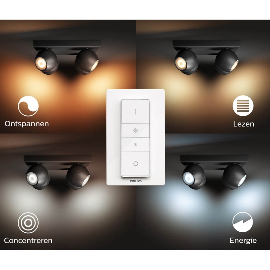 Philips - LED Dimming φωτιστικό σποτ Hue BUCKRAM 4xGU10/5W/230V