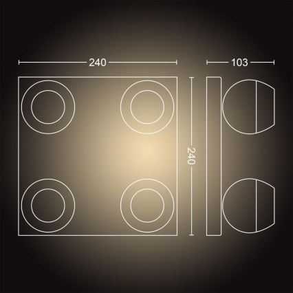 Philips - LED Dimming φωτιστικό σποτ Hue BUCKRAM 4xGU10/5W/230V