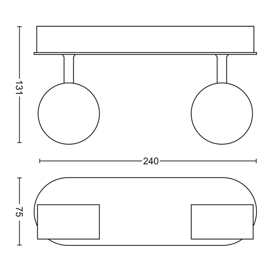 Philips - Φωτιστικό σποτ Dimming LED 2xLED/4,5W/230V