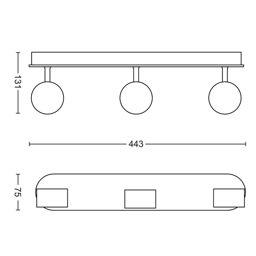 Philips - Φωτιστικό σποτ Dimming LED 3xLED/4,5W/230V