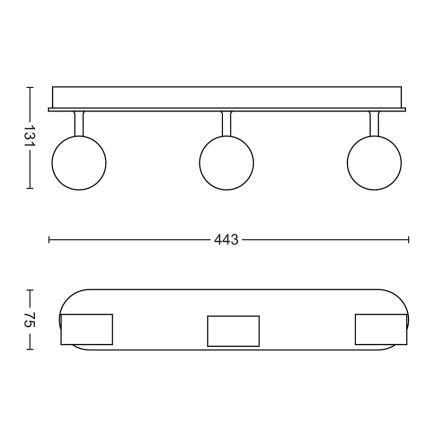 Philips - Φωτιστικό σποτ Dimming LED 3xLED/4,5W/230V