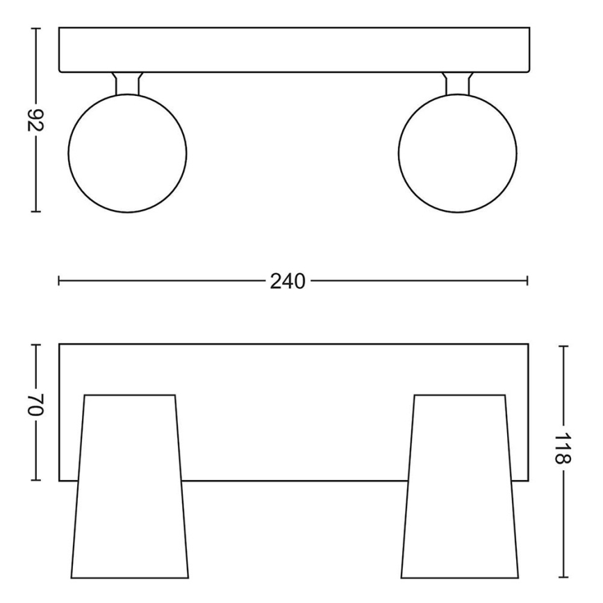 Philips - LED Σποτ με 2 φώτα 2xGU10/5,5W/230V