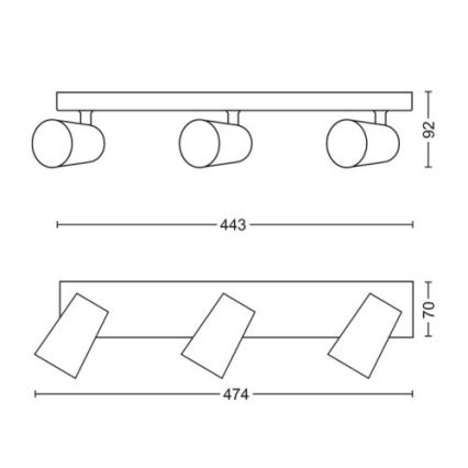 Philips - LED Τριπλό σποτ 3xGU10/5,5W/230V
