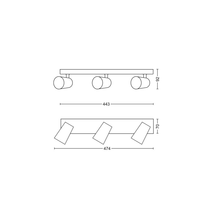 Philips - LED Τριπλό σποτ 3xGU10/5,5W/230V