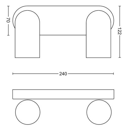 Philips - Φωτιστικό σποτ 2xGU10/5,5W/230V