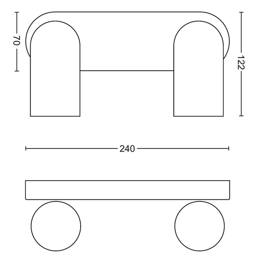 Philips - Φωτιστικό σποτ 2xGU10/5,5W/230V