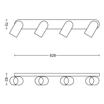 Philips - Φωτιστικό σποτ 4xGU10/5,5W/230V