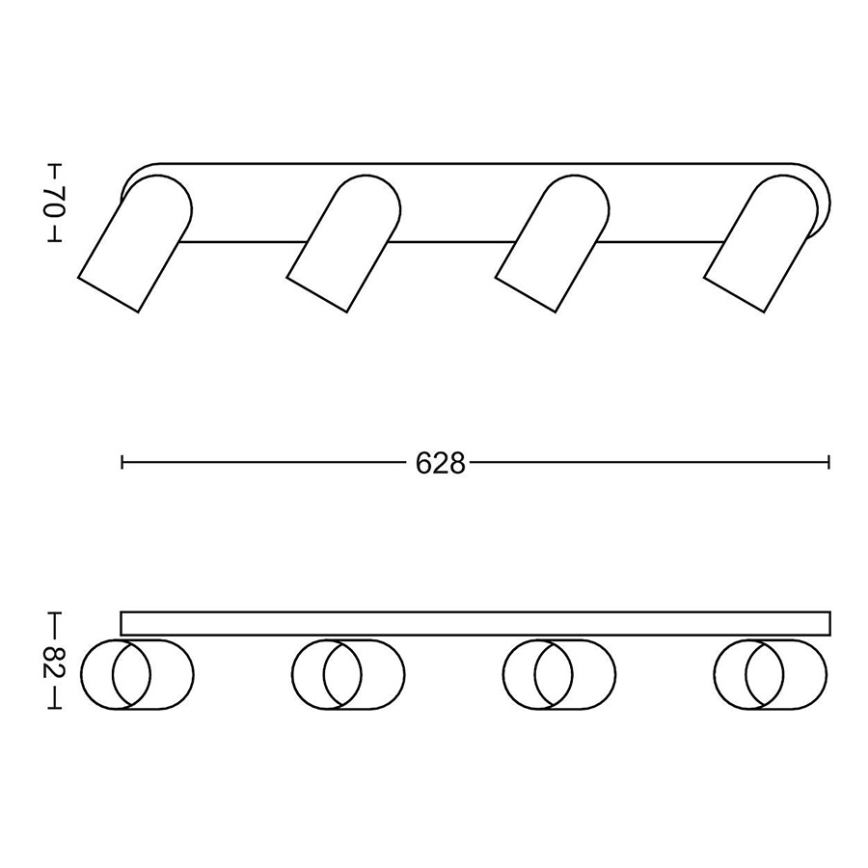 Philips - Φωτιστικό σποτ 4xGU10/5,5W/230V