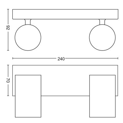 Philips - Φωτιστικό σποτ 2xGU10/5,5W/230V