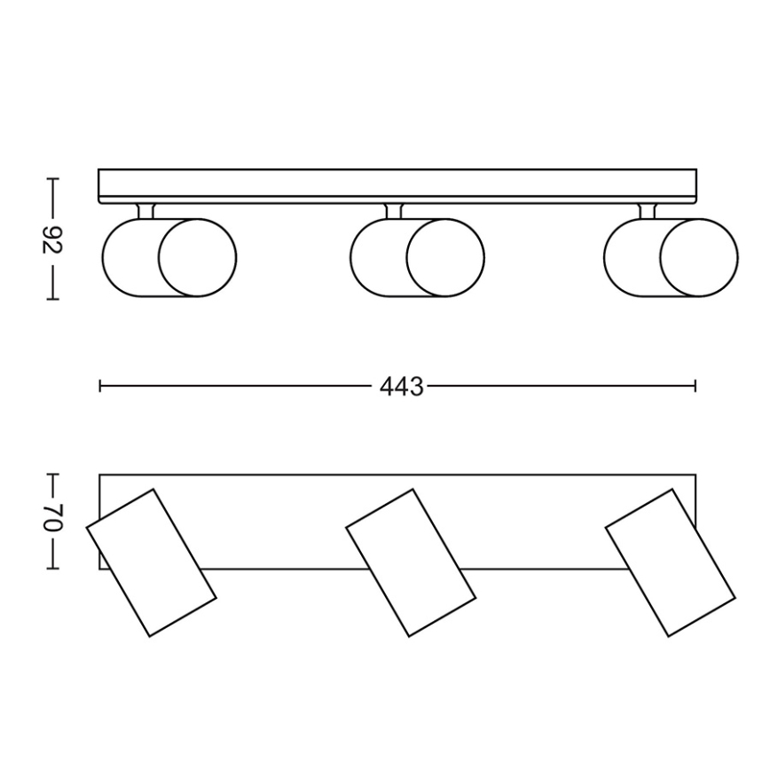 Philips - Φωτιστικό σποτ 3xGU10/5,5W/230V