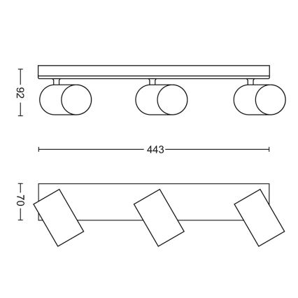 Philips - Φωτιστικό σποτ 3xGU10/5,5W/230V