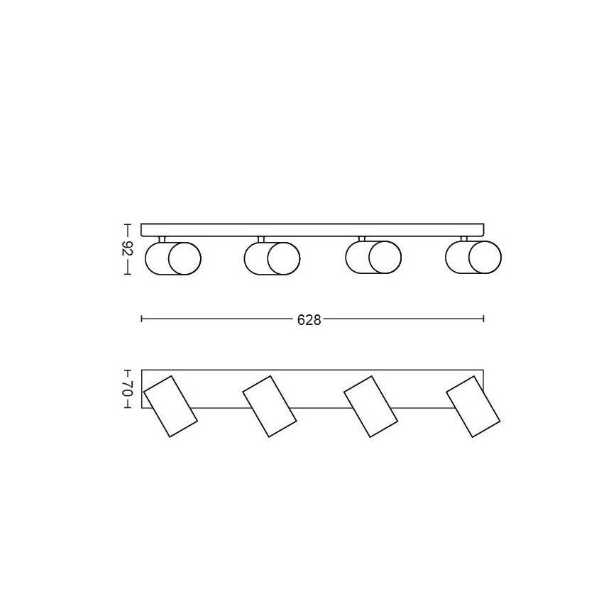 Philips - Φωτιστικό σποτ 4xGU10/5,5W/230V
