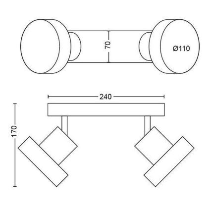 Philips 50602/31/P0 - LED Σποτ BUKKO 2xLED/4,5W/230V