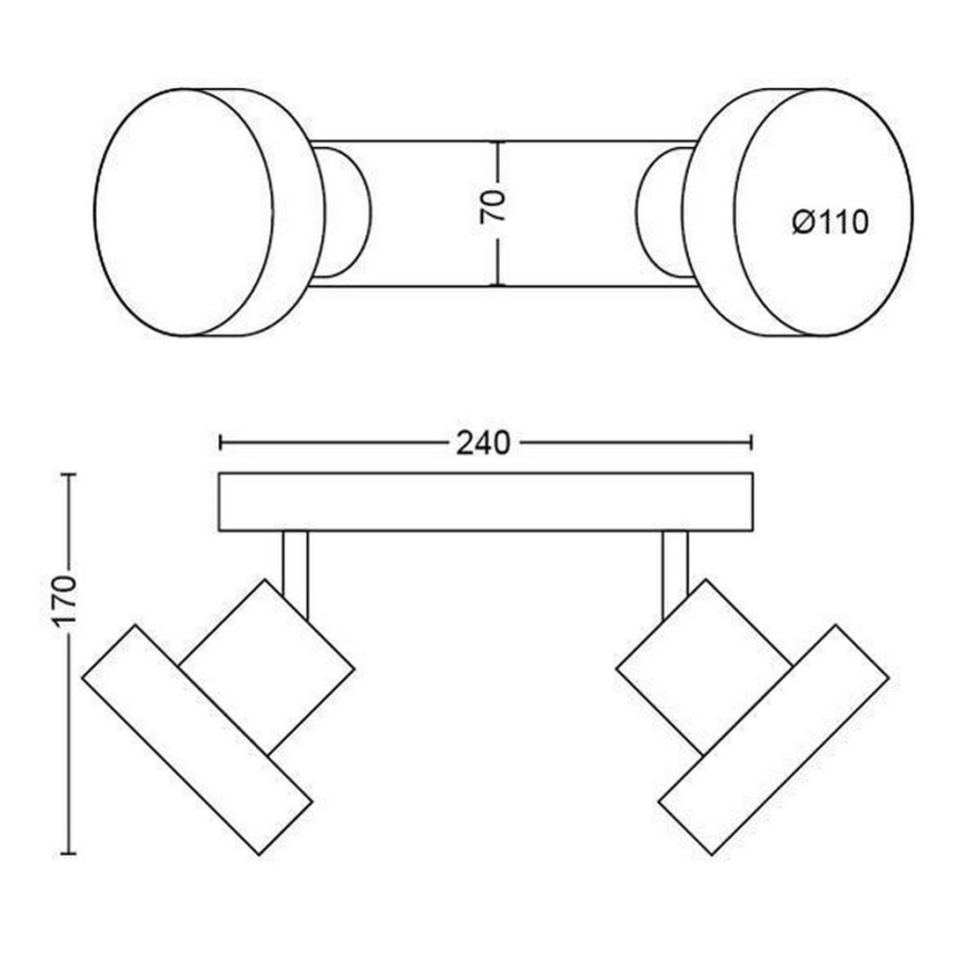 Philips 50602/31/P0 - LED Σποτ BUKKO 2xLED/4,5W/230V