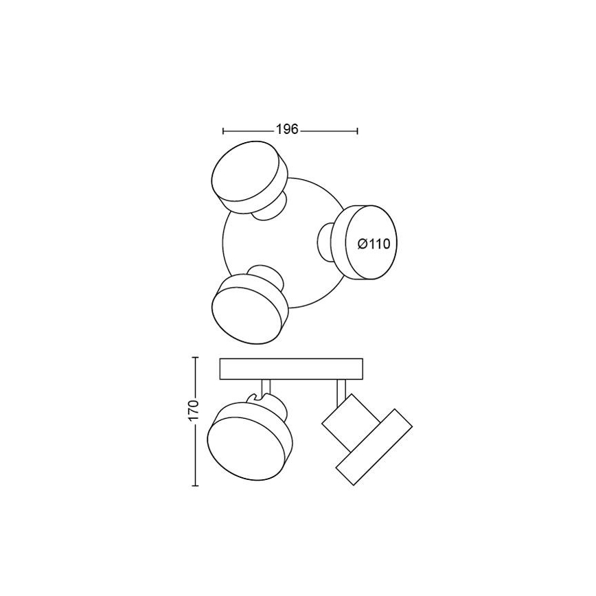 Philips 50603/30/P0 - LED Dimmable σποτ BUKKO 3xLED/4,3W/230V